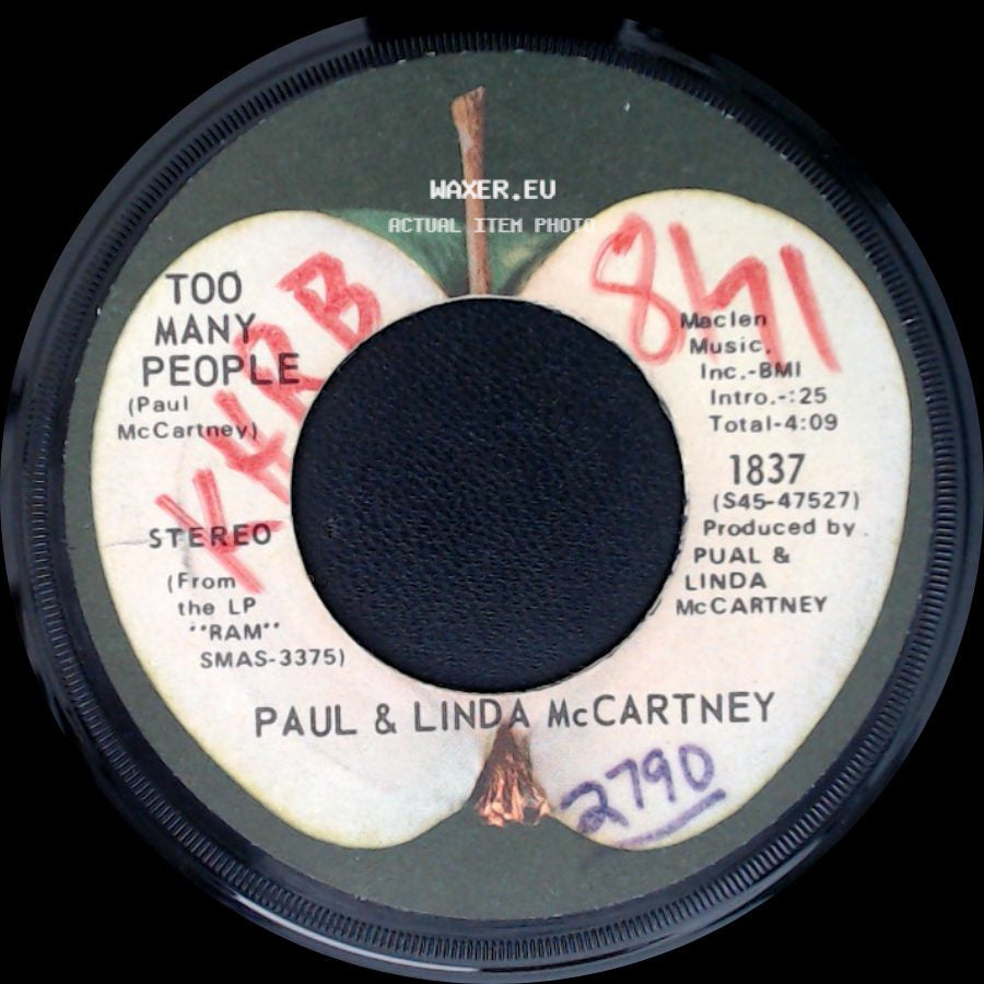 Paul & Linda Mccartney - Uncle Albert / Admiral Halsey / Too Many People side B