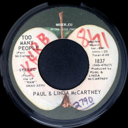Paul & Linda Mccartney - Uncle Albert / Admiral Halsey / Too Many People side B