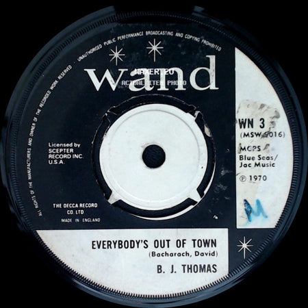 B. J. Thomas - Everybody's Out Of Town / Living Again side A