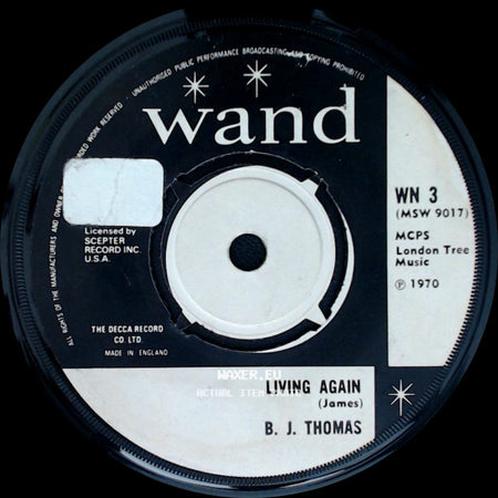 B. J. Thomas - Everybody's Out Of Town / Living Again side B