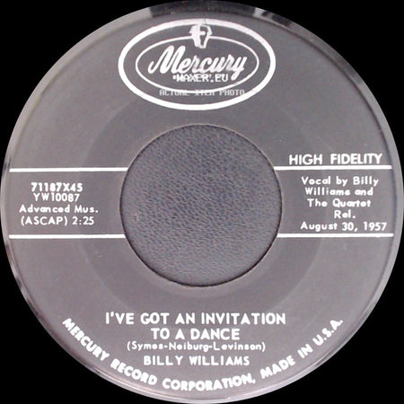 Billy Williams - I've Got An Invitation To A Dance / Ask Me No Questions side A