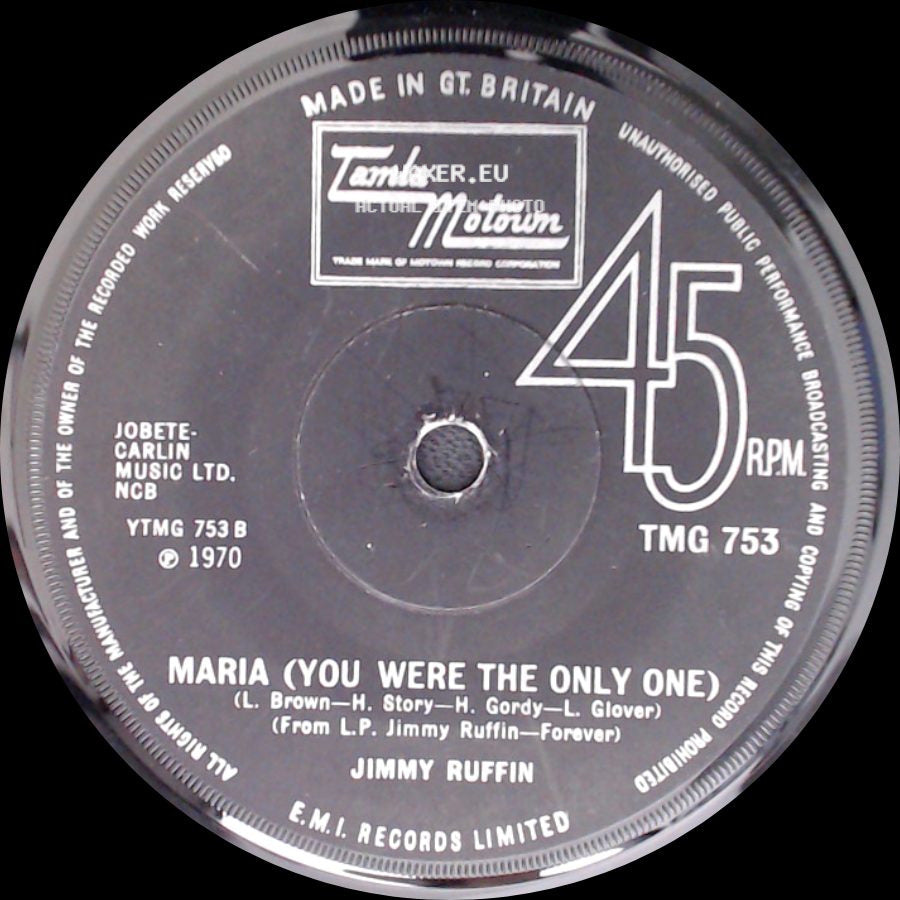 Jimmy Ruffin - Maria (You Were The Only One) / It's Wonderful (To Be Loved By You) side A