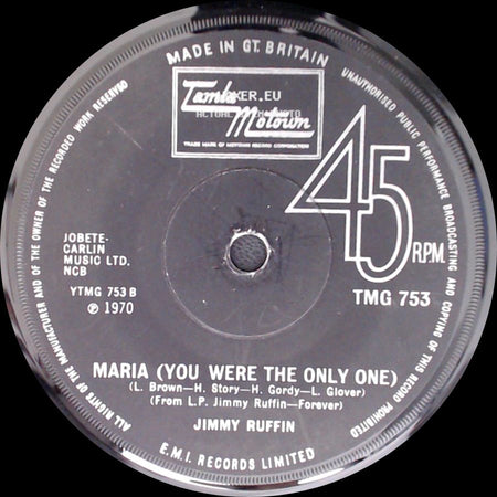 Jimmy Ruffin - Maria (You Were The Only One) / It's Wonderful (To Be Loved By You) side A