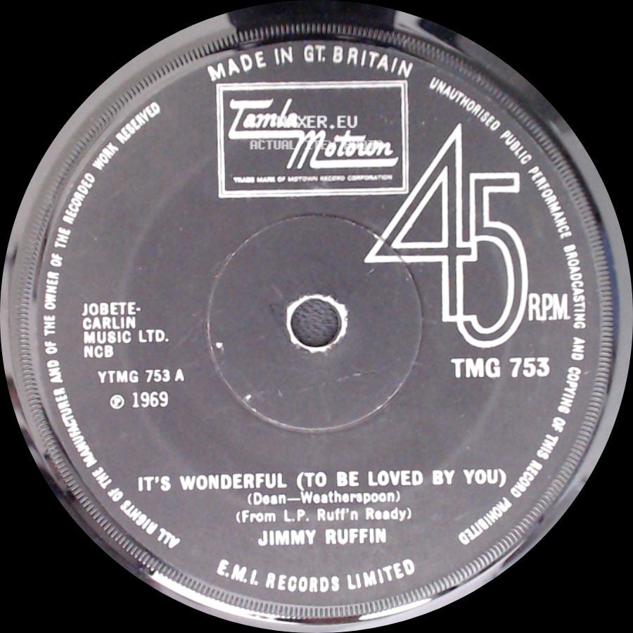 Jimmy Ruffin - Maria (You Were The Only One) / It's Wonderful (To Be Loved By You) side B