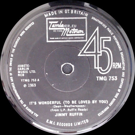 Jimmy Ruffin - Maria (You Were The Only One) / It's Wonderful (To Be Loved By You) side B