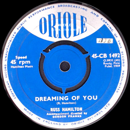 Russ Hamilton - The Reprieve Of Tom Dooley / Dreaming Of You side B