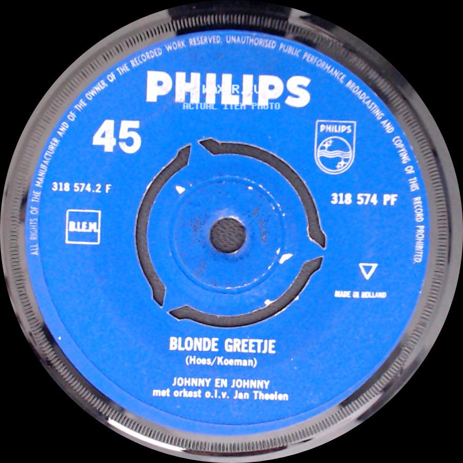Johnny Hoes / Johnny En Johnny - Op Zee / Blonde Greetje side B