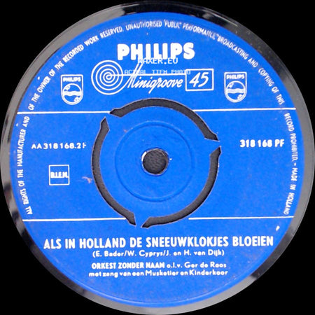 Orkest Zonder Naam / Orkest Zonder Naam O.L.V. Ger De Koos - Als In Holland De Sneeuwklokjes Bloeien / Lentekind side A