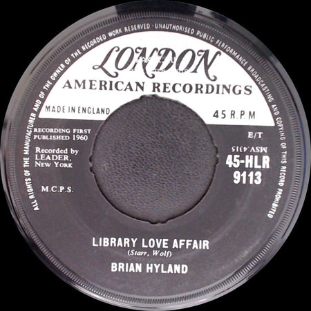 Brian Hyland - Library Love Affair / Rosemary side A