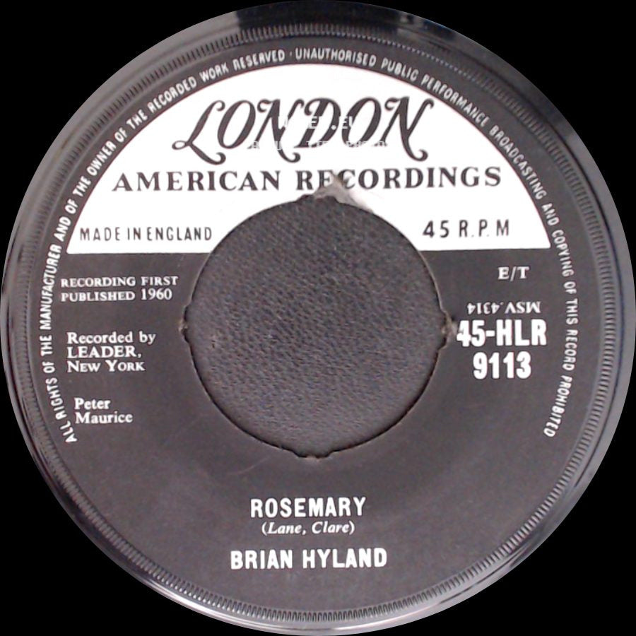Brian Hyland - Library Love Affair / Rosemary side B
