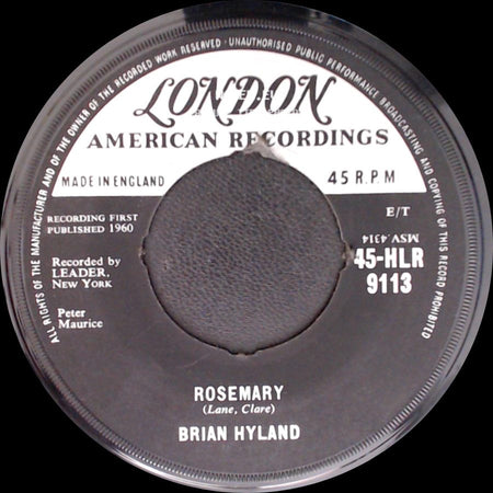 Brian Hyland - Library Love Affair / Rosemary side B
