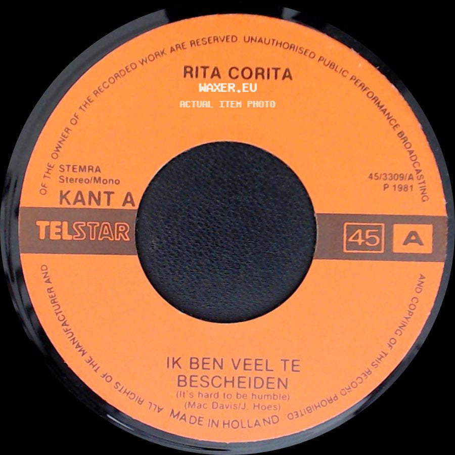 Rita Corita - C'est La Vie / Ik Ben Veel Te Bescheiden (It's Hard To Be Humble) side B
