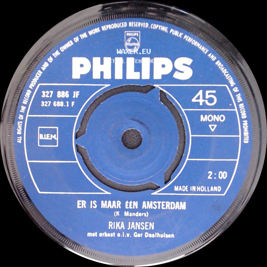 Rika Jansen - Er Is Maar Één Amsterdam / Amsterdam Huilt (Waar Het Ééns Heeft Gelachen) side A