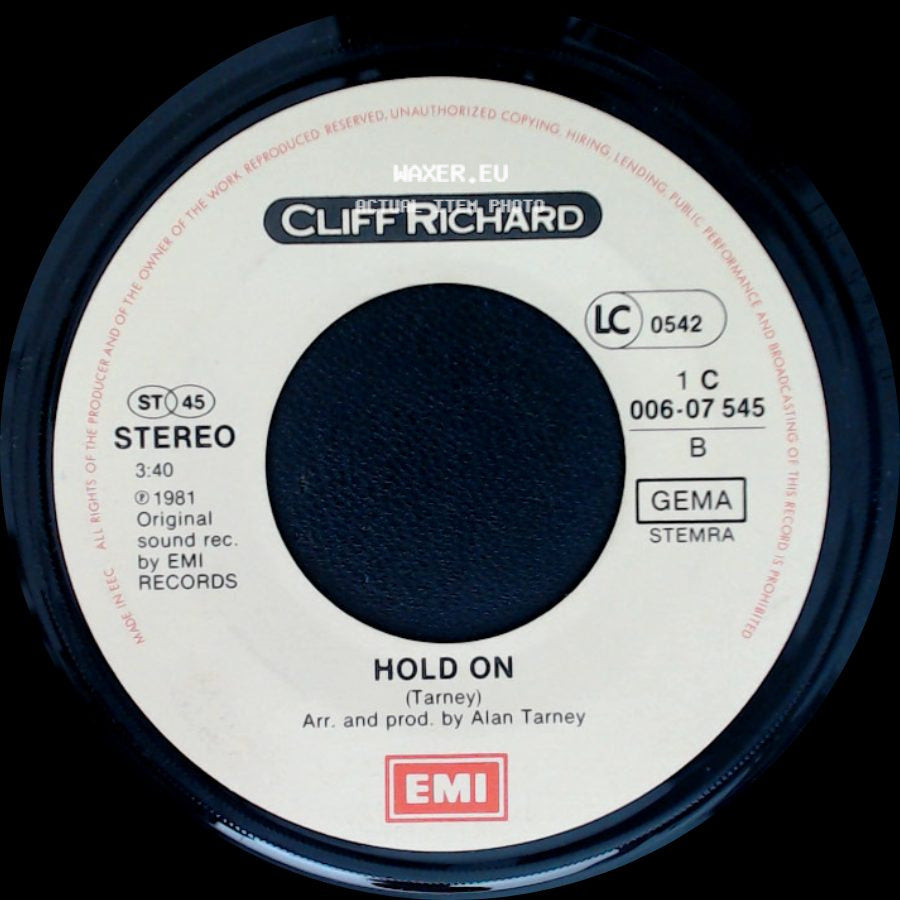 Cliff Richard - Wired For Sound / Hold On side B