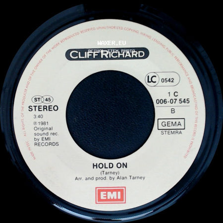 Cliff Richard - Wired For Sound / Hold On side B