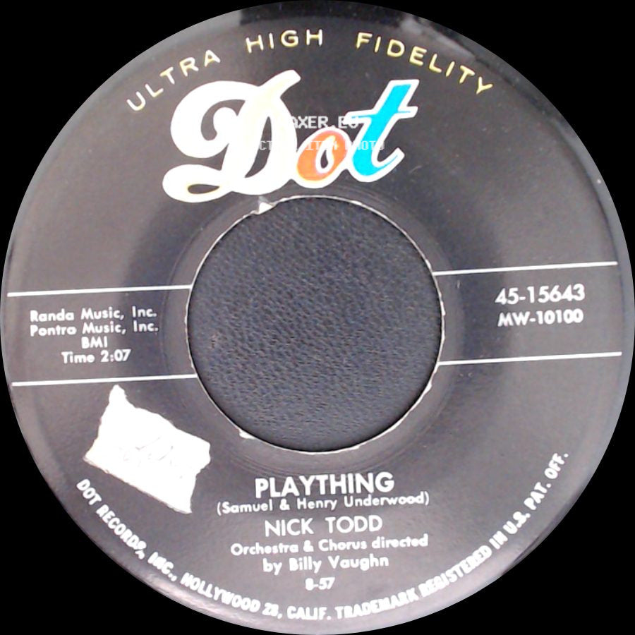 Nick Todd - Plaything / The Honey Song side A