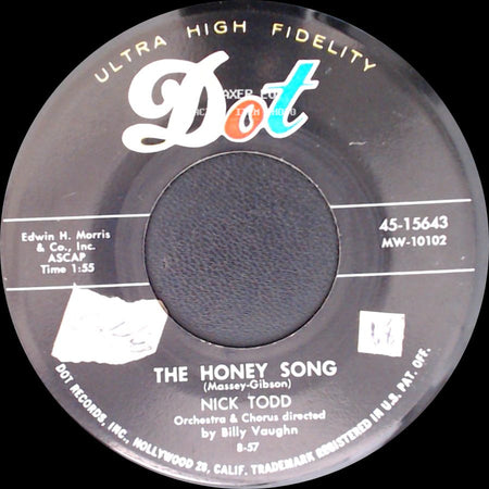 Nick Todd - Plaything / The Honey Song side B