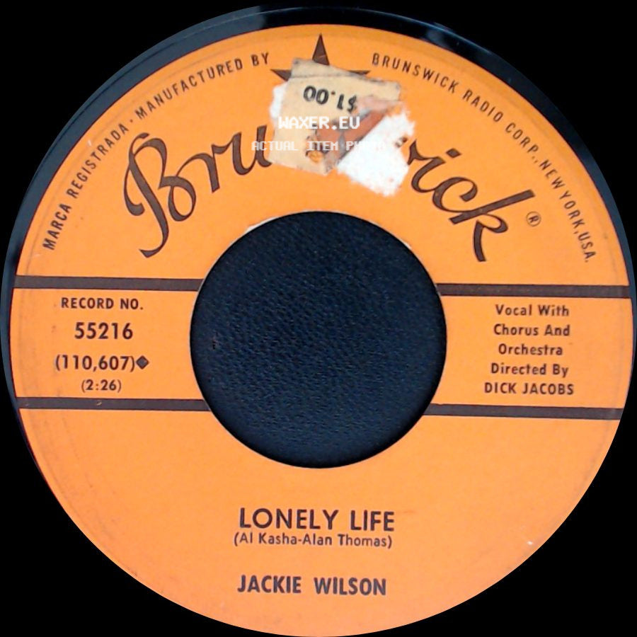 Jackie Wilson - I'm Comin' On Back To You / Lonely Life side B