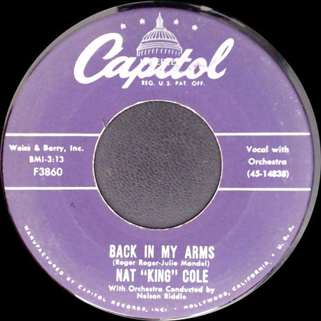 Nat "King" Cole - Back In My Arms / Angel Smile side A