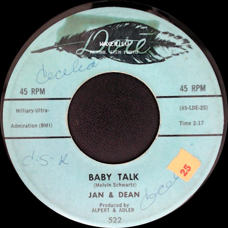 Jan & Dean - Baby Talk / Jeanette, Get Your Hair Done side A