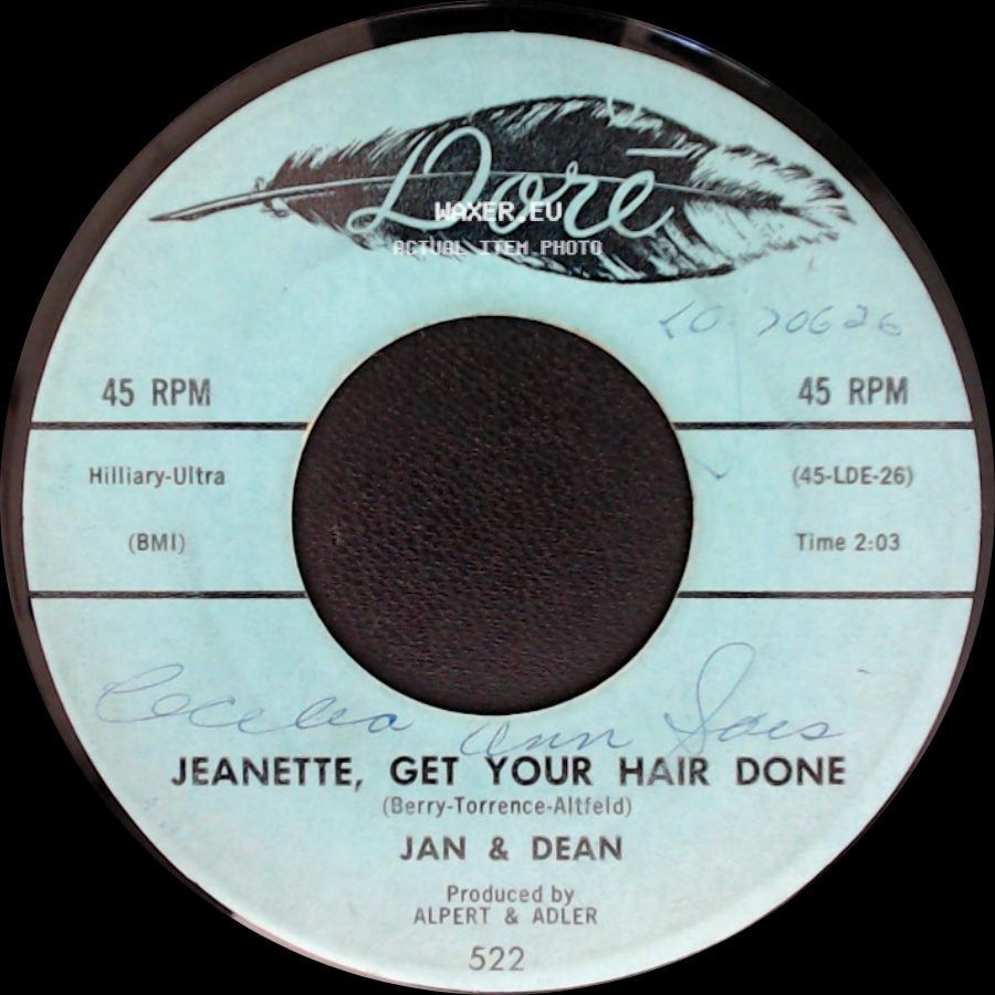 Jan & Dean - Baby Talk / Jeanette, Get Your Hair Done side B