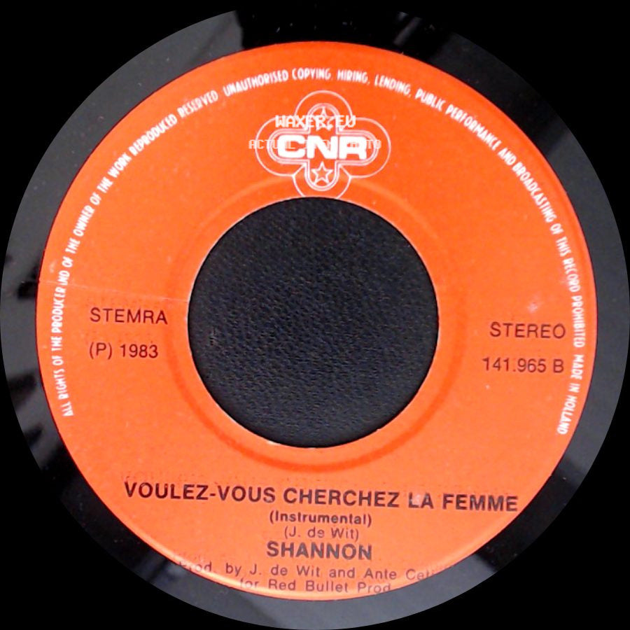 Shannon - Voulez-Vous Cherchez La Femme / Voulez-Vous Cherchez La Femme (Instrumental) side B