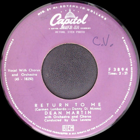 Dean Martin - Return To Me / Forgetting You side A
