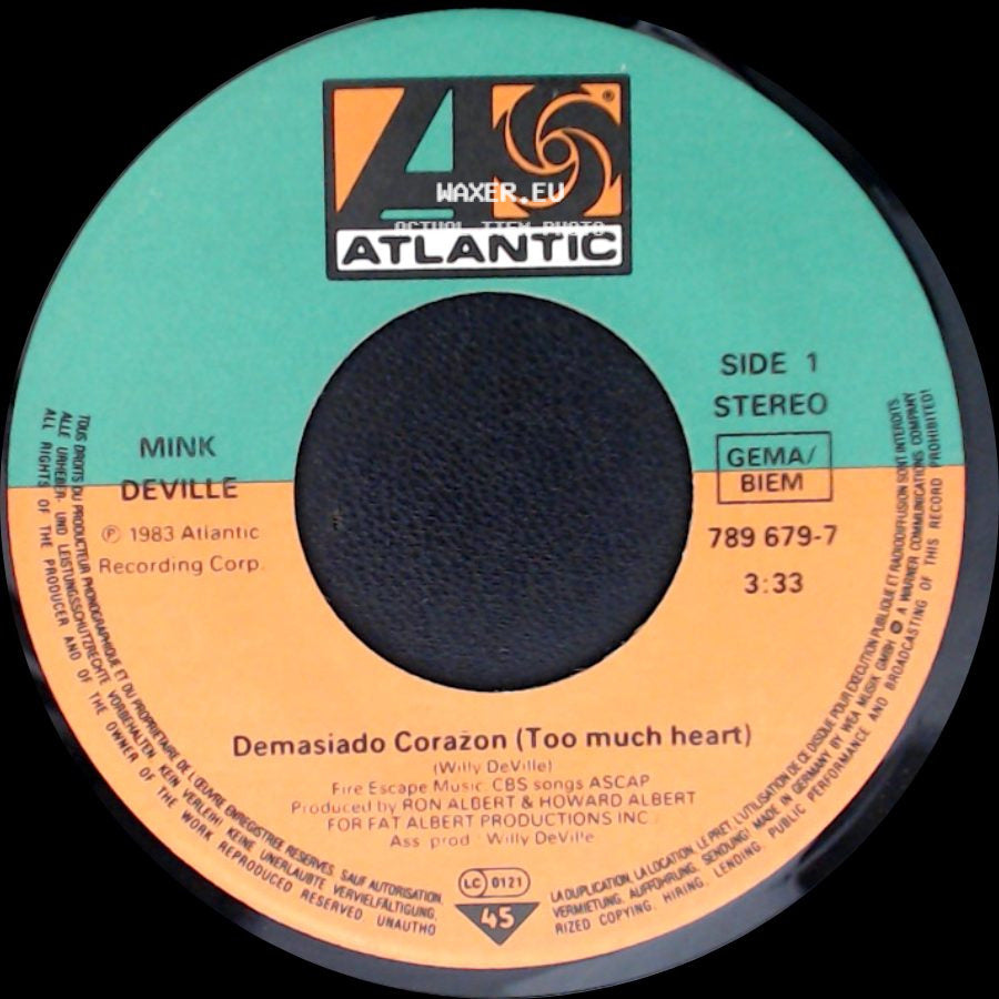 Mink Deville - Demasiado Corazon (Too Much Heart) / Are You Lonely Tonight / Stand By Me side A