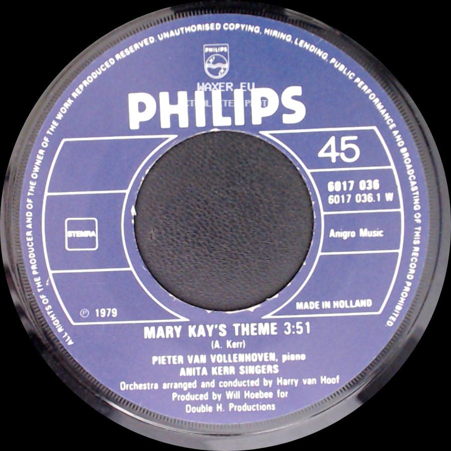 Pieter Van Vollenhoven, Anita Kerr Singers - Mary Kay's Theme / Together side A
