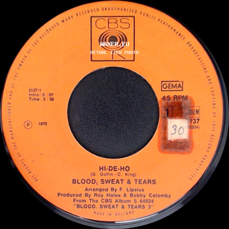 Blood, Sweat & Tears - Hi-De-Ho / The Battle side A