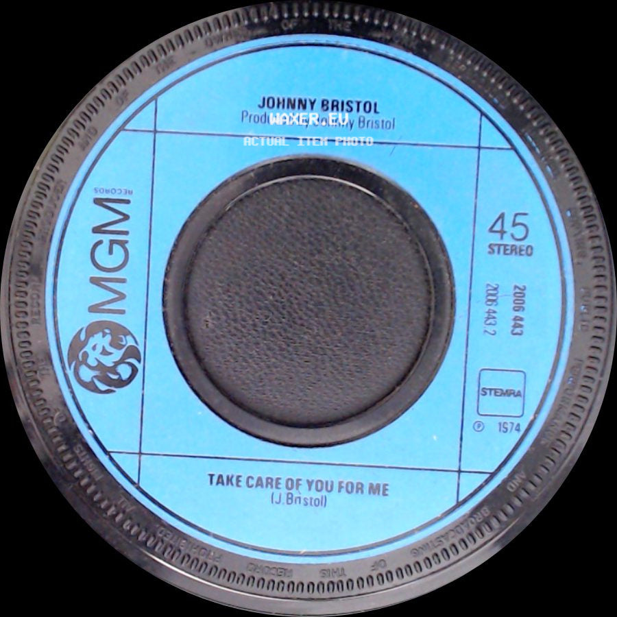 Johnny Bristol - Hang On In There Baby / Take Care Of You For Me side B
