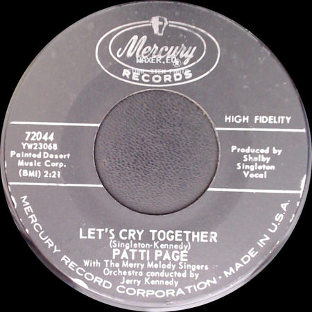 Patti Page - Let's Cry Together / Every Time I Hear Your Name side A