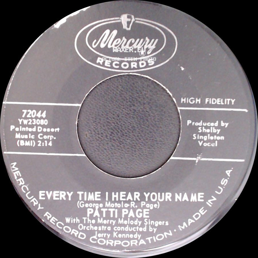 Patti Page - Let's Cry Together / Every Time I Hear Your Name side B