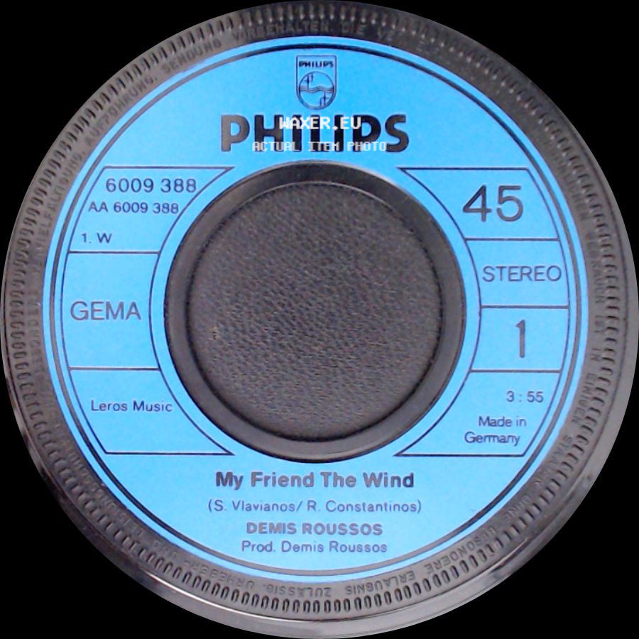 Demis Roussos - Lay It Down / My Friend The Wind side B