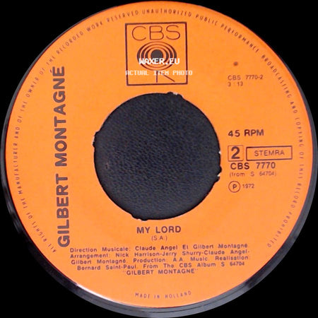 Gilbert Montagné - Baby I Feel So Fine / My Lord side B