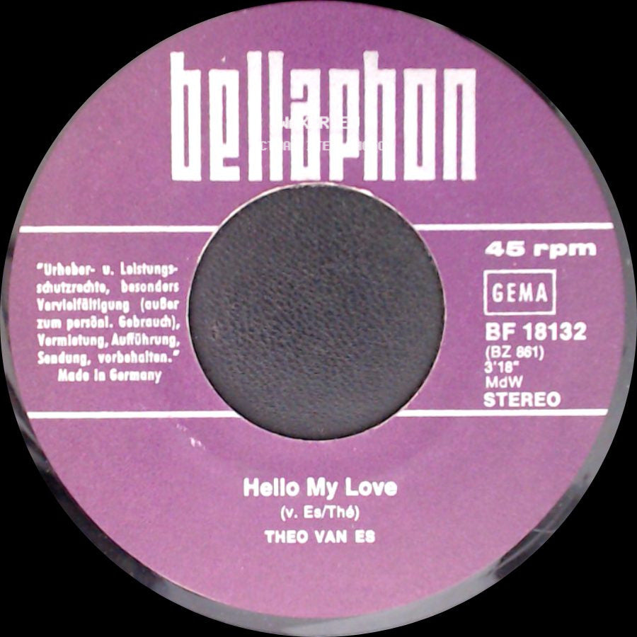 Theo Van Es - Cindy / Hello My Love side B