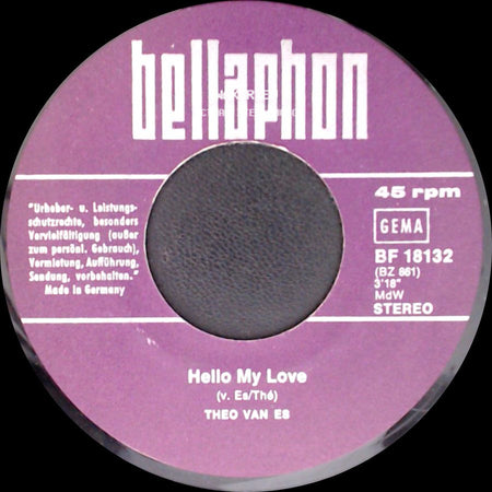 Theo Van Es - Cindy / Hello My Love side B