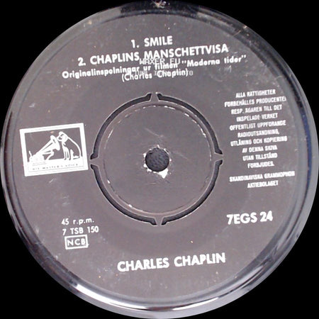 Charles Chaplin - Smile / Chaplins Manschettvisa / Rampljus / The Animal Song Och The Sardine Song side A