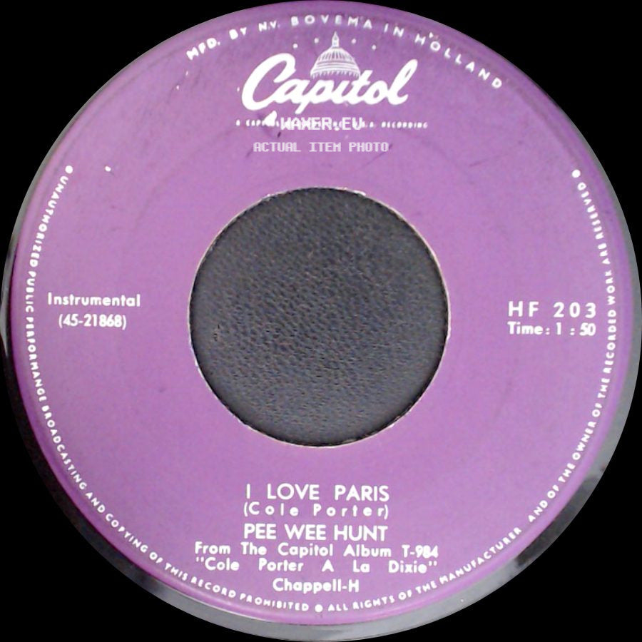 Pee Wee Hunt - I Love Paris / It's All Right With Me side A