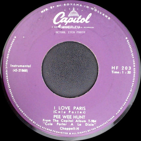 Pee Wee Hunt - I Love Paris / It's All Right With Me side A