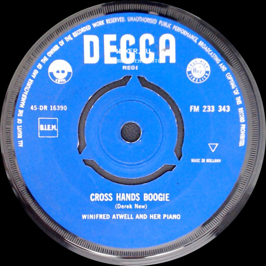 Winifred Atwell And Her Other Piano / Winifred Atwell And Her Piano - The Black And White Rag / Cross Hands Boogie side B