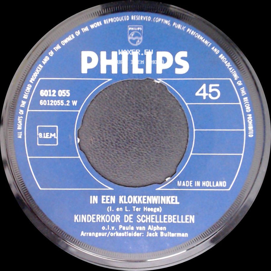 Kinderkoor De Schellebellen - Pippi Langkous / In Een Klokkenwinkel side B