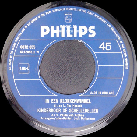 Kinderkoor De Schellebellen - Pippi Langkous / In Een Klokkenwinkel side B