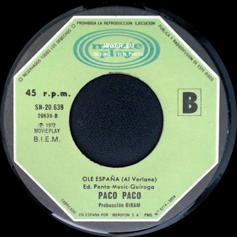 Paco Paco - Taka Takata (Ai Verione) / Ole España (Al Verlane) side B