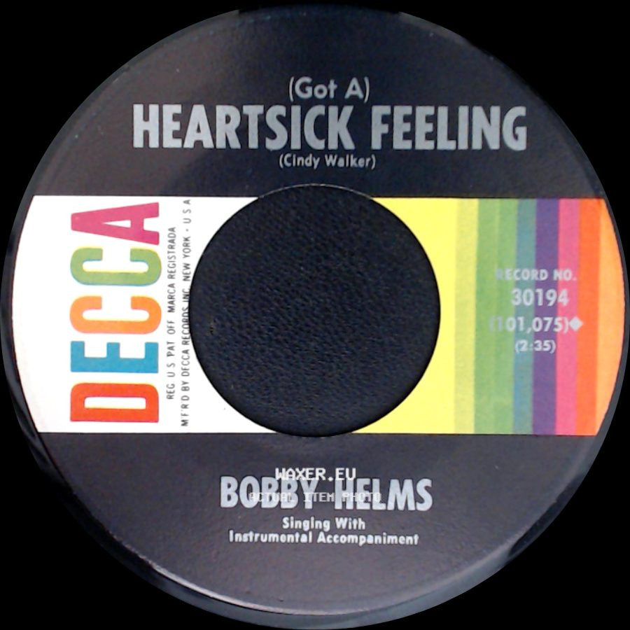 Bobby Helms - Fraulein / (Got A) Heartsick Feeling side B