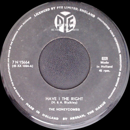 The Honeycombs - Have I The Right / Please, Don't Pretend Again side A