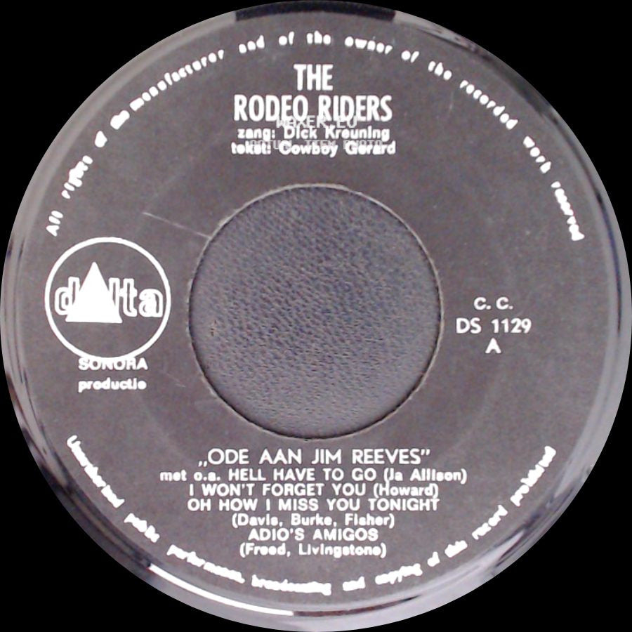 The Rodeo Riders - The Girl I Used To Know / Ode Aan Jim Reeves side B