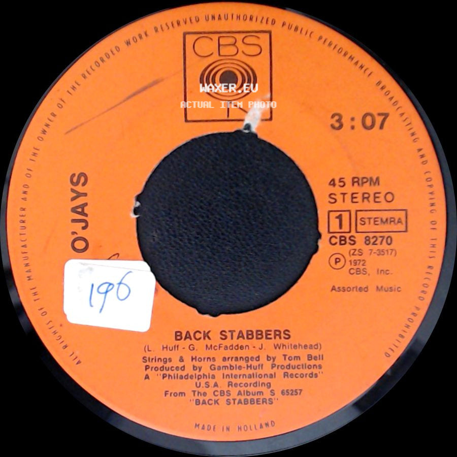 O'jays - Sunshine / Back Stabbers side B