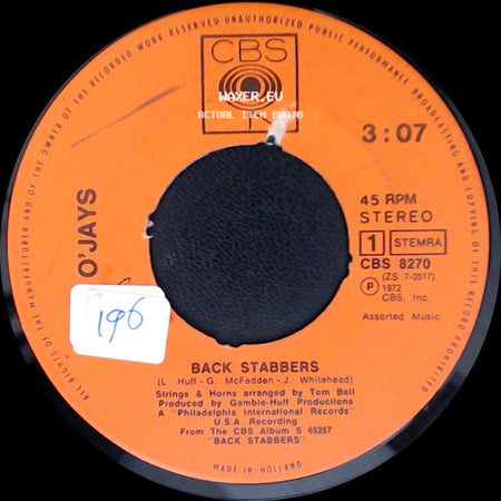 O'jays - Sunshine / Back Stabbers side B