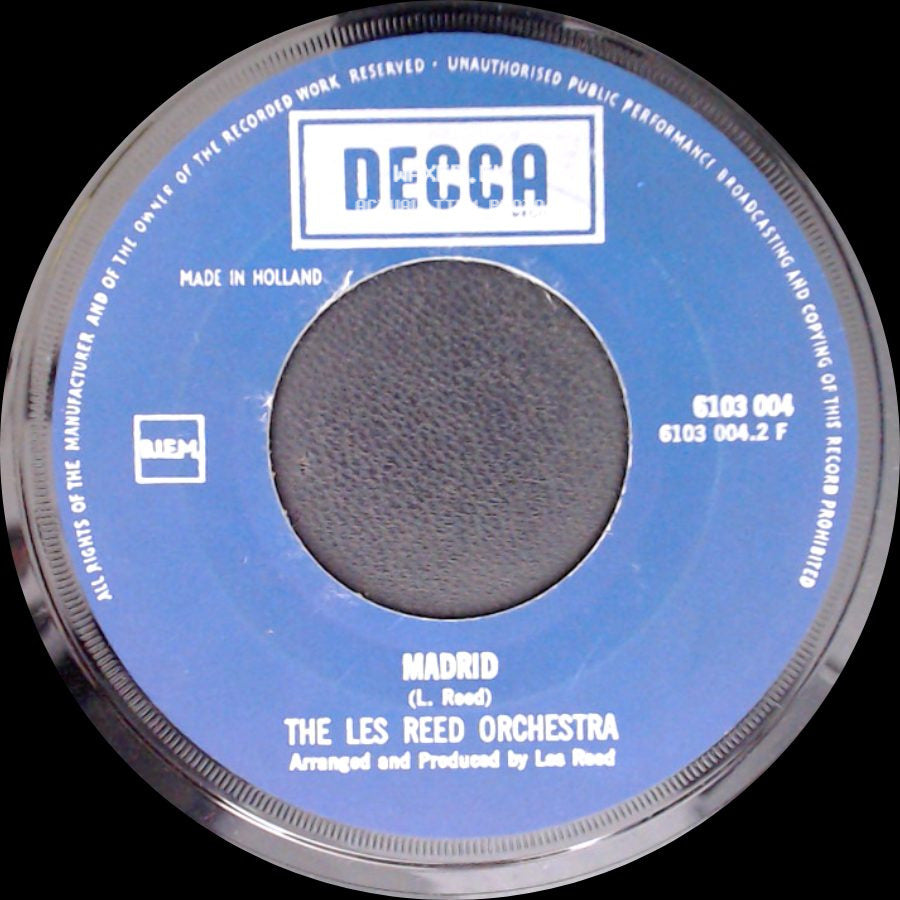 The Les Reed Orchestra - Man Of Action / Madrid side B